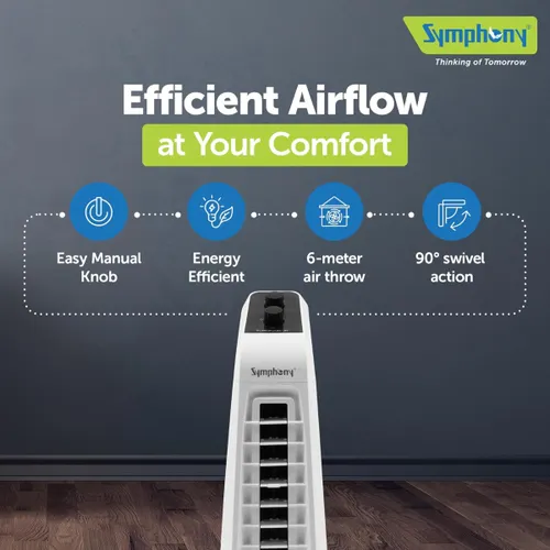 Symphony Surround Jr with Powerful 20 ft. air throw, Bladeless Turbo Throw, Enhanced Cooling & Air Quality (White) 2 Symphony Surround Jr with Powerful 20 ft. air throw, Bladeless Turbo Throw, Enhanced Cooling & Air Quality (White)
