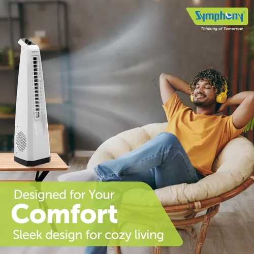Symphony Surround Jr with Powerful 20 ft. air throw, Bladeless Turbo Throw, Enhanced Cooling & Air Quality (White) 3 Symphony Surround Jr with Powerful 20 ft. air throw, Bladeless Turbo Throw, Enhanced Cooling & Air Quality (White)