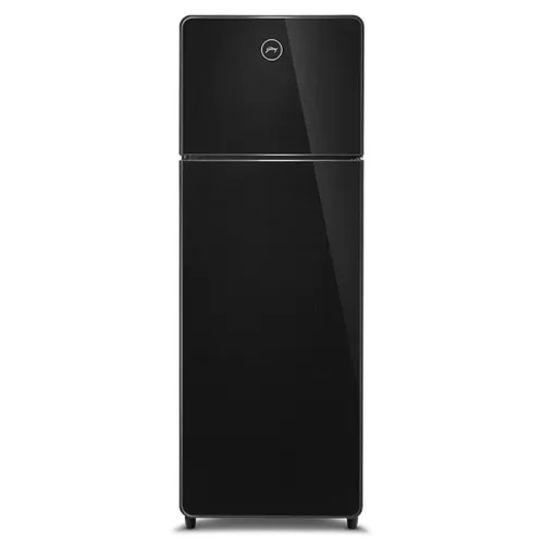 Godrej 244 Litres 2 Star Frost Free Double Door Refrigerator | Intelligent Inverter Tecnholgy | Glass Door Finish (RT Eon Crystal 280B RI OB, Onyx Black)