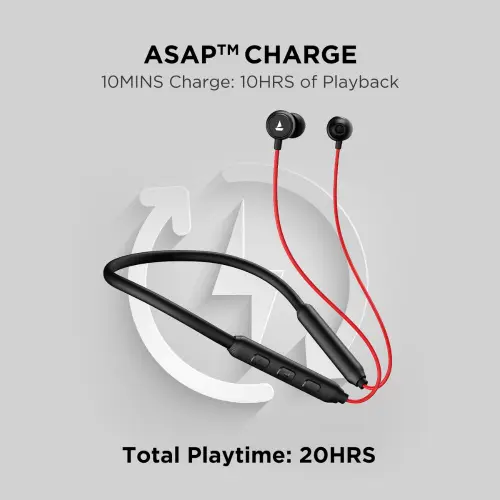 boAt Rockerz 195 Pro Bluetooth Neckband with 20 Hours Playtime, ASAP Charge (Fiery Black)