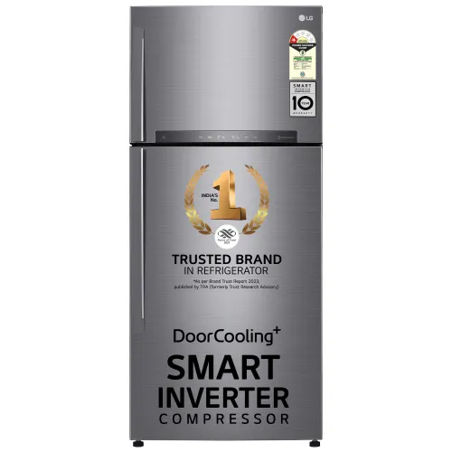 LG 506 Liters Inverter Frost Free Double Door Refrigerator | Wi-Fi | Digital Panel | Hygiene Fresh+ | Door Cooling+ (GN-H702HLHM, Platinum Silver)