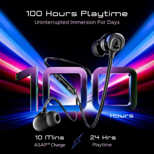 boAt Rockerz 255 ANC Neckband with 13 mm Drivers, 100 Hours Playtime, Active Noise Cancellation, 3 Mics (Raven Black)