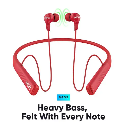 MIVI Collar 2B Wireless Neckband with 24 Hours Playback, Dual Pairing, Booming Bass (Red) 3 MIVI Collar 2B Wireless Neckband with 24 Hours Playback, Dual Pairing, Booming Bass (Red)