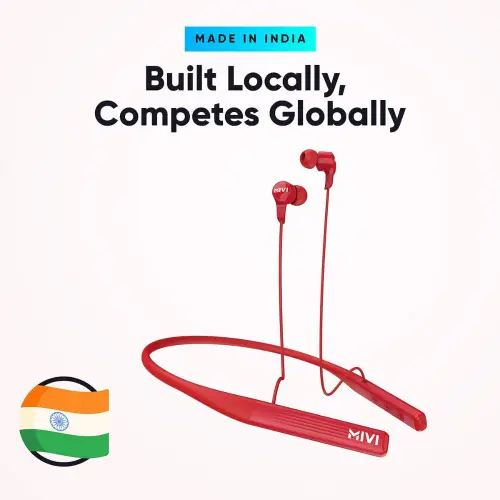 MIVI Collar 2B Wireless Neckband with 24 Hours Playback, Dual Pairing, Booming Bass (Red) 4 MIVI Collar 2B Wireless Neckband with 24 Hours Playback, Dual Pairing, Booming Bass (Red)