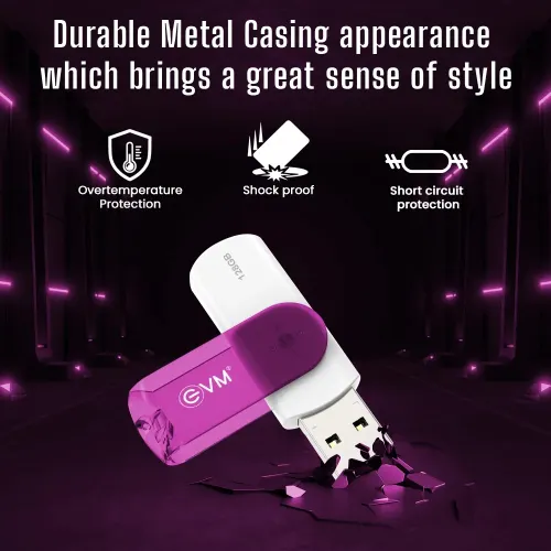 EVM EnStick 128GB USB 3.2 Gen 1 Pendrive with Durable ABS Casing, Shock & Drop Resistant (Pink) 4 EVM EnStick 128GB USB 3.2 Gen 1 Pendrive with Durable ABS Casing, Shock & Drop Resistant (Pink)