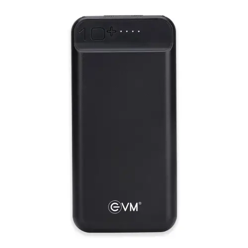 EVM Encharge P0109 10000mAh Power Bank | Dual USB Output | Over-Current & Short-Circuit Protection | LED Indicator (Black)