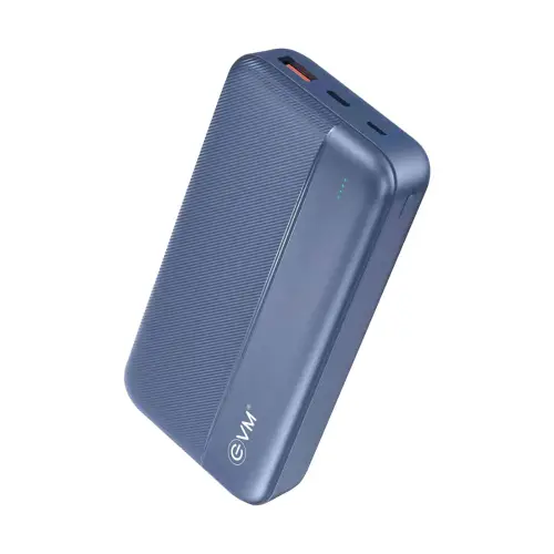 EVM EnTurbo P0204 20000mAh Power Bank | 22.5W QC+PD Fast Charging | USB & Type-C | Li-Polymer | BIS Certified (Blue)
