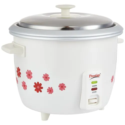 Prestige PRWO1.8-2 Double Pot Rice Cooker with Additional Cooking Pan, Stainless Steel Lid, Cool Touch Handles, Sturdy & Durable Double Wall Body
