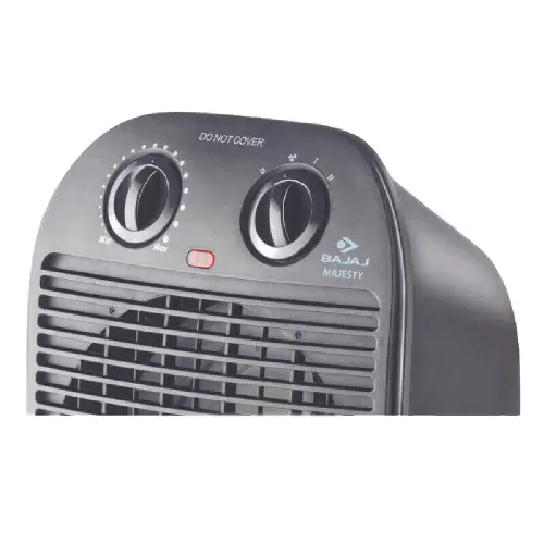 Bajaj Majesty Fan Room Heater with 2000 Watts, Rotary Switch, Plastic Body Material (Black, RFX2)