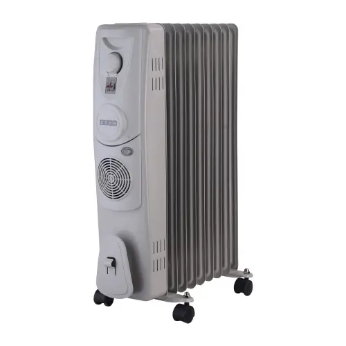 Usha OFR 4211 F PTC Room Heater with Adjustable Thermostat, Recess Handle, Castor Wheels (White)