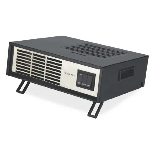 Bajaj Blow Warm Fan Room Heater with Two Heat Settings | Automatic Thermal Safety Cut-out | ISI Approved (Black)