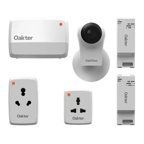 Oakter Smart Home & Intelli-Cam Kit (Smart plugs, Quadra Smart Box and Oakview Smart Camera)