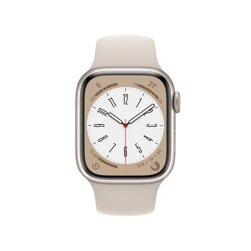 Apple Watch Series 8 45 mm Starlight Aluminum Case with Starlight Sport Band (GPS)