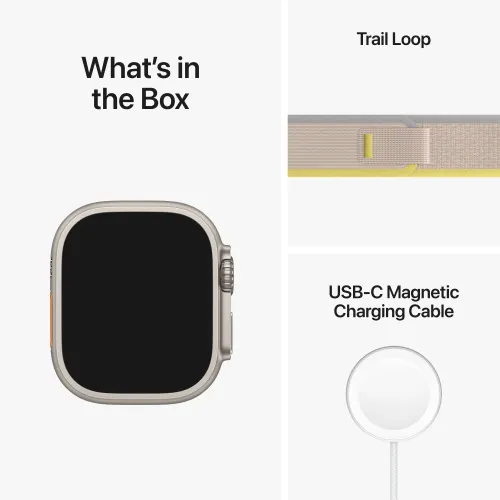 Apple Watch Ultra 49 mm Titanium Case with M/L Yellow/Beige Trail Loop (GPS + Cellular) 7 Apple Watch Ultra 49 mm Titanium Case with M/L Yellow/Beige Trail Loop (GPS + Cellular)