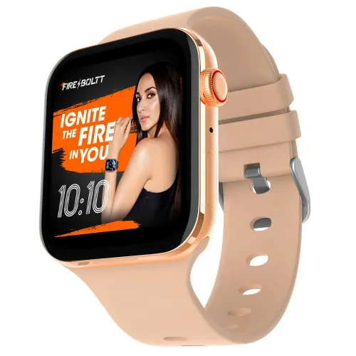 Fire-Boltt Visionary with AMOLED Display, 100+ Sports Mode, TWS Connection, Voice Assistance, IP68 Rating (Gold)