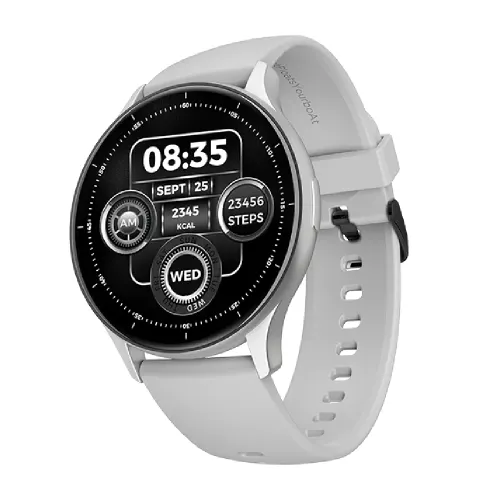Store Display Unit - boAt Lunar Peak Bluetooth Calling Smartwatch with 1.45 inch (3.68 cm) AMOLED Display, 100+ Sports Mode, Stocks & SOS (Silver)