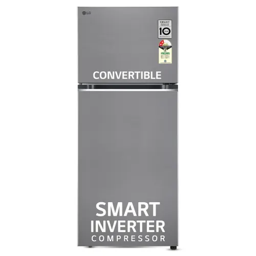 LG 398 Litres 2 Star Convertible Double Door Refrigerator with Smart Inverter Compressor | Multi Air Flow | Moving Ice Tray (GL-S422SPZY, Shiny Steel)