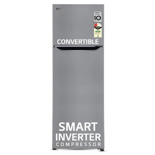 LG 288 Liters 2 Star Convertible Double Door Refrigerator with Smart Inverter Compressor, Multi Air Flow (Shiny Steel Finish) GL-S322SPZY