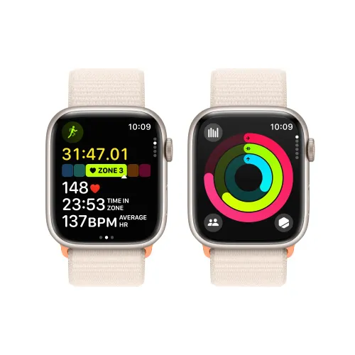 Apple Watch Series 9 (45mm, GPS) Starlight Aluminium Case with Starlight Sport Loop 6 Apple Watch Series 9 (45mm, GPS) Starlight Aluminium Case with Starlight Sport Loop
