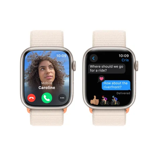 Apple Watch Series 9 (45mm, GPS) Starlight Aluminium Case with Starlight Sport Loop 7 Apple Watch Series 9 (45mm, GPS) Starlight Aluminium Case with Starlight Sport Loop