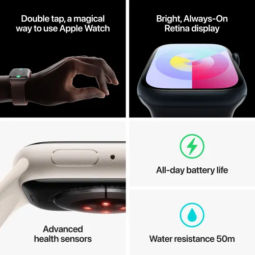 Apple Watch Series 9 (45mm, GPS) Starlight Aluminium Case with Starlight Sport Loop 8 Apple Watch Series 9 (45mm, GPS) Starlight Aluminium Case with Starlight Sport Loop