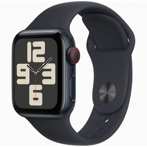 Apple Watch SE (40mm, GPS + Cellular) Midnight Aluminium Case with Midnight Sport Band - M/L (Band fits 150-200mm wrists)