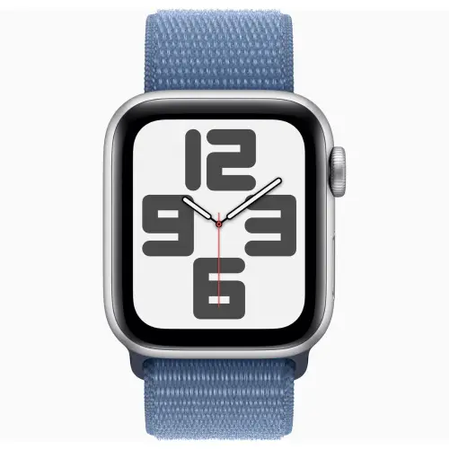 Apple Watch SE (40mm, GPS) Silver Aluminium Case with Winter Blue Sport Loop