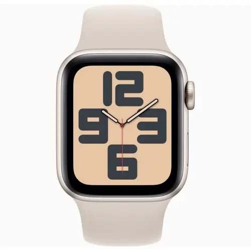 Apple Watch SE (40mm, GPS + Cellular) Starlight Aluminium Case Starlight Sport Band - S/M (Band fits 130-180mm wrists)