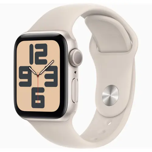 Apple Watch SE (40mm, GPS) Starlight Aluminium Case Starlight Sport Band - S/M (Band fits 130-180mm wrists)