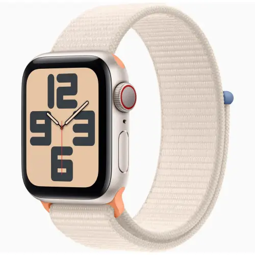 Apple Watch SE (40mm, GPS + Cellular) Starlight Aluminium Case with Starlight Sport Loop
