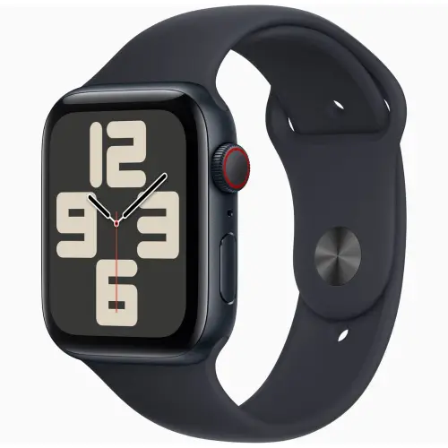 Apple Watch SE (44mm, GPS + Cellular) Midnight Aluminium Case with Midnight Sport Band - M/L (Band fits 150-200mm wrists)