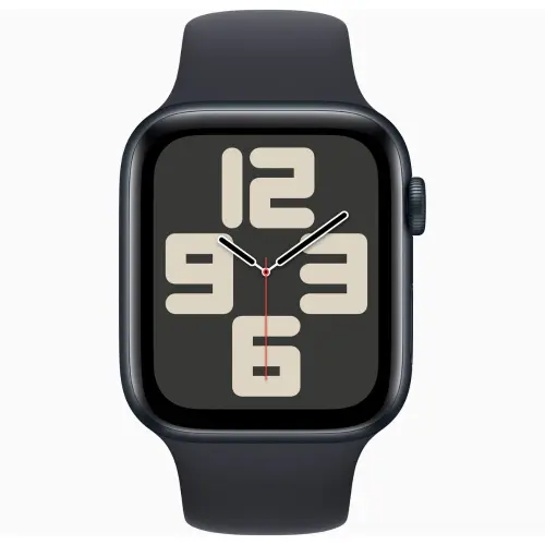 Apple Watch SE (44mm, GPS + Cellular) Midnight Aluminium Case with Midnight Sport Band -S/M (Band fits 130-180mm wrists)