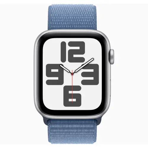 Apple Watch SE (44mm, GPS) Silver Aluminium with Winter Blue Sport Loop