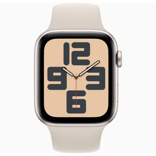 Apple Watch SE (44mm, GPS) Starlight Aluminium Case with Starlight Sport Band - M/L (Band fits 150-200mm wrists)