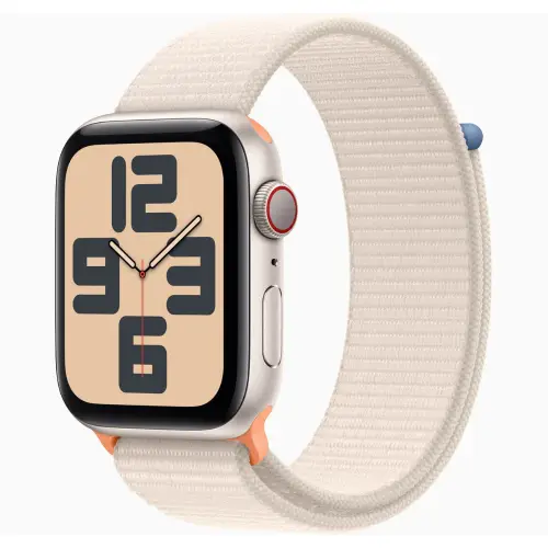 Apple Watch SE (44mm, GPS + Cellular) Starlight Aluminium Case Starlight Sport Loop