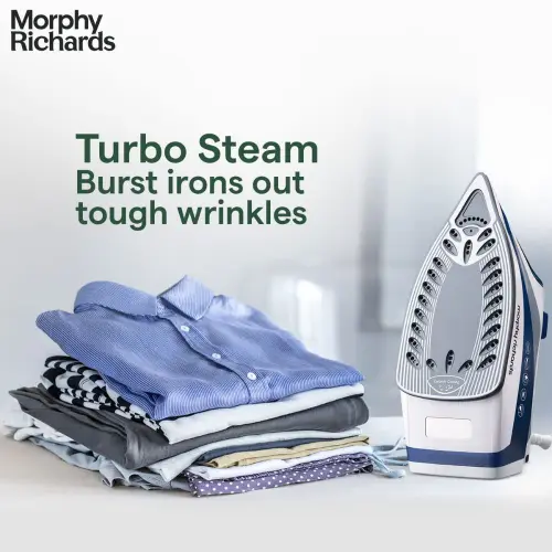 Morphy Richards Super Glide 2000 W Steam Iron With Ceramic-Coated Soleplate (Blue & White)