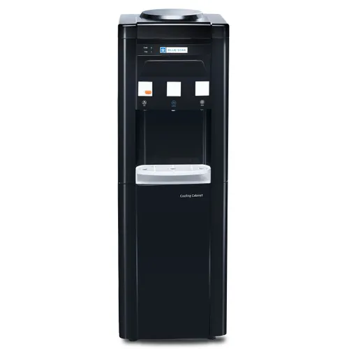Bluestar 20 Litres Hot, Normal and Cold Water Dispenser with 20 Liters Cooling Cabinet, Stainless Steel Tank, Convenient Drip Tray (BWD3FMRGA - Black)