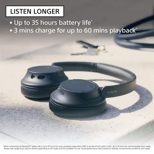 Sony WH-CH720N Wireless Headphones with Active Noise Cancellation, with Mic, Up To 35 Hours Playtime (Blue) 4 Sony WH-CH720N Wireless Headphones with Active Noise Cancellation, with Mic, Up To 35 Hours Playtime (Blue)