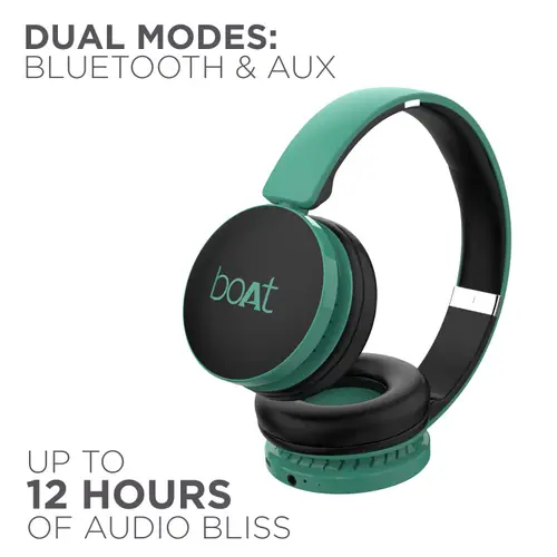 boAt Rockerz 370 Headphone with Bluetooth V5.0, 40mm Driver, Up to 12 Hours Playtime (Gregarious Green) 2 boAt Rockerz 370 Headphone with Bluetooth V5.0, 40mm Driver, Up to 12 Hours Playtime (Gregarious Green)