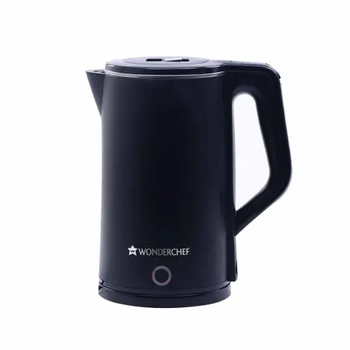 Wonderchef Cool Touch Electric Kettle with 1500 Watts, 1.8 Liter, Auto Shut Off, Double Wall, Stainless Steel Inner Body (Black)