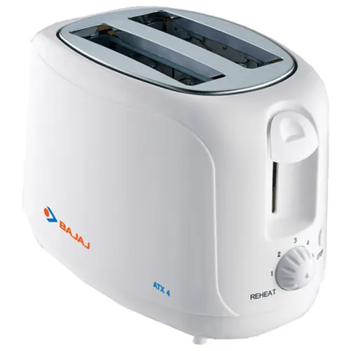 Bajaj Majesty ATX4 Auto Pop up Toaster with 5 Adjustable Browning Settings, Cord Winder at Base, 2 Slice Auto Pop Up (White)