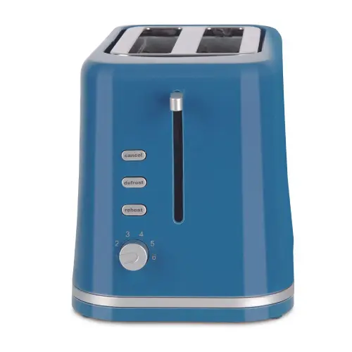 Morphy Richards 2 Slice 800 Watts Popup Toaster with Defrost Function, Reheat Function (Blue)