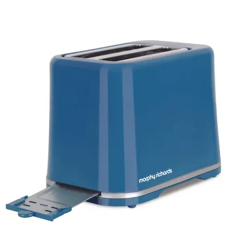 Morphy Richards 2 Slice 800 Watts Popup Toaster with Defrost Function, Reheat Function (Blue)