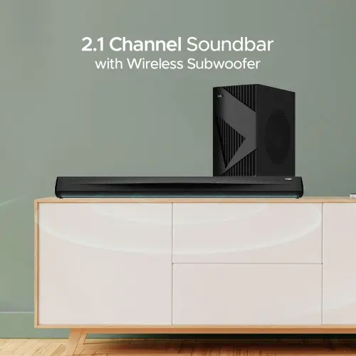 boAt Aavante Bar Theme with 160W RMS boAt Signature Sound, 2.1 Channel with wireless subwoofer (Premium Black)
