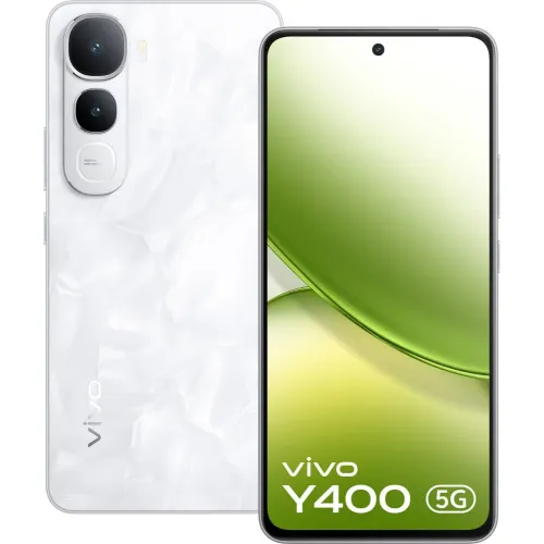 vivo Y400 5G (8GB RAM, 128GB Storage) | Snapdragon 4 Gen 2 | 6000mAh Battery | IP68 & IP69 Rating | Glam White