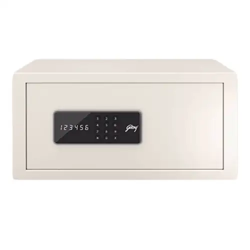 Godrej Home Safe Digital NX Pro with Motorised Lock, 25 Liters, USB & Key for Emergency Access, Anchoring Provision, Low Battery Indicator (Ivory)