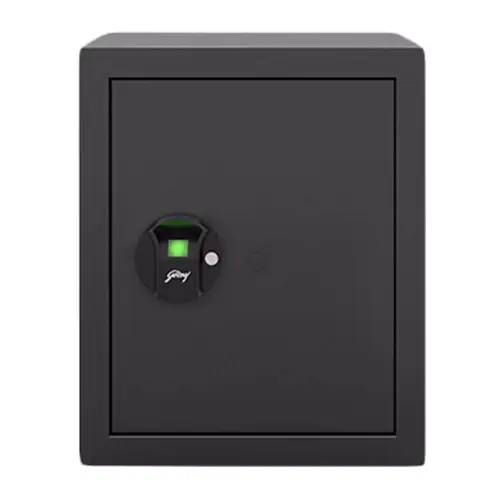 Godrej Home Safe Bio NX Pro with Motorised Lock, 40 Liters, USB & Key for Emergency Access, Anchoring Provision, Low Battery Indicator (Grey)