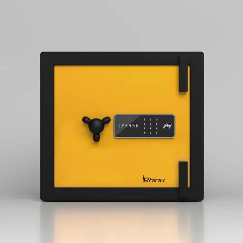 Godrej Rhino Electronic Home Safe with ?Digital Locking System, Push Button Control (Gold)