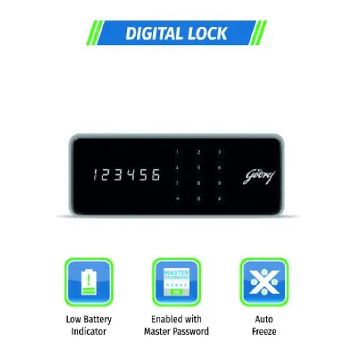 Godrej Rhino Electronic Home Safe with ?Digital Locking System, Push Button Control (Gold) 5 Godrej Rhino Electronic Home Safe with ?Digital Locking System, Push Button Control (Gold)