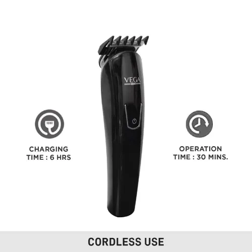 Vega T2 Beard Trimmer with 2 Comb Attachment, Black (VHTH14) 5 Vega T2 Beard Trimmer with 2 Comb Attachment, Black (VHTH14)